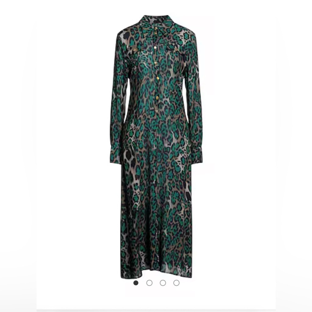 Pinko Ardith Abito leopard print shirt A-line midi dress